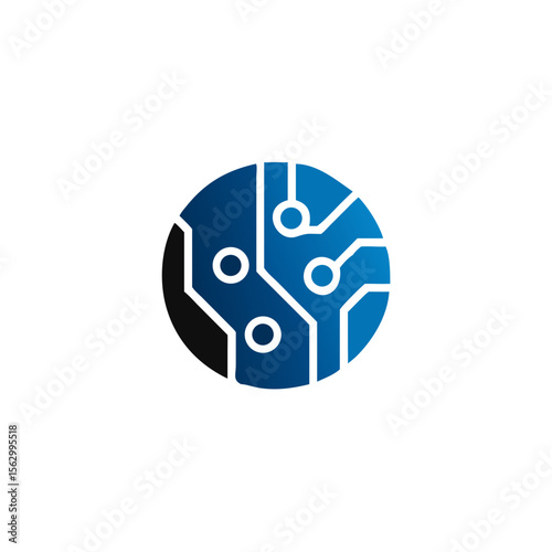 Circuit board icons. Technology scheme square symbol, Vector Illustration