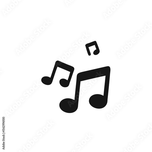 music note icon, melody or tune flat vector for musical apps and websites