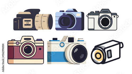 set of old cameras