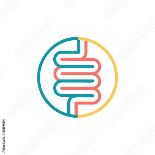 Healthy digestion logo, vector icon Illustration,