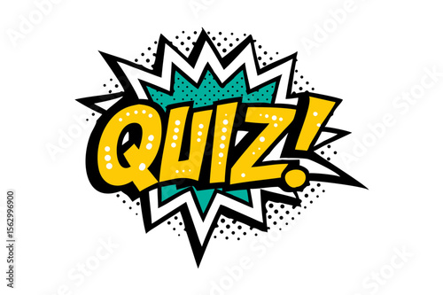 Quiz in comic pop art style. Quiz game icon . Vector illustration eps 10