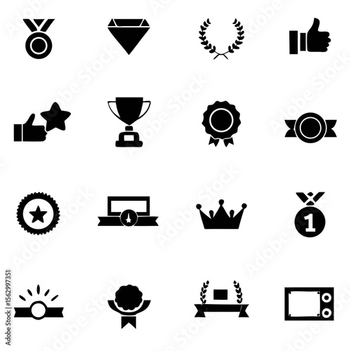 Set of Awards Vector Icons. reward and trophy for championship. Vector illustration