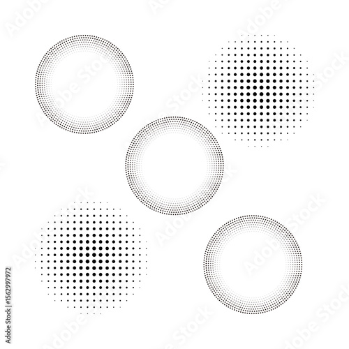 A dotted circle is a round shape formed by spaced dots, symbolizing something unfinished or hidden.
