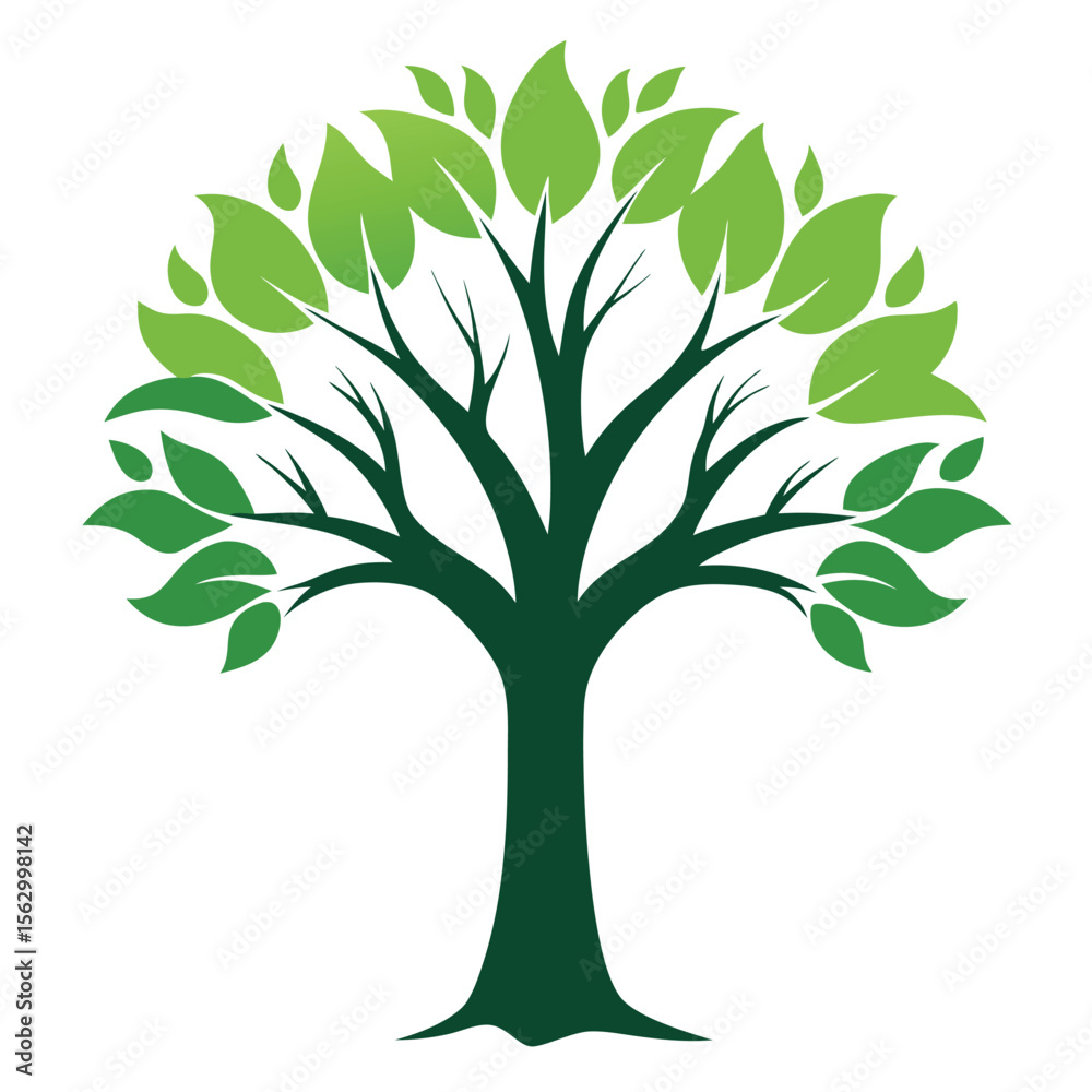 Obraz premium An abstract vector silhouette of a tree, ideal for use in modern, artistic, and conceptual designs that require a unique, simplified form.