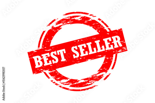 BEST SELLER - BEST SELLER text written on Red Rubber Stamp 
