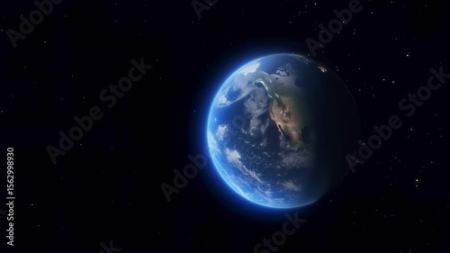Zoom-In to Planet Earth from Outer Space