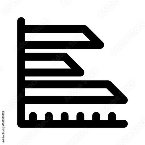 Horizontal Bar Chart icon thick bold line