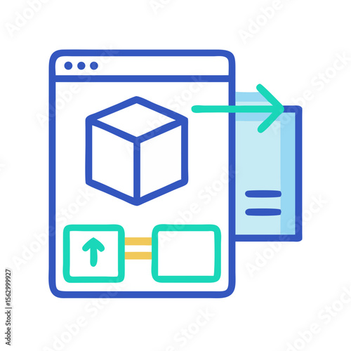 Digital interface with 3D object and data management controls