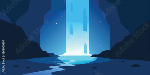 Moonlit sailboat gliding across the tranquil sea at dusk
