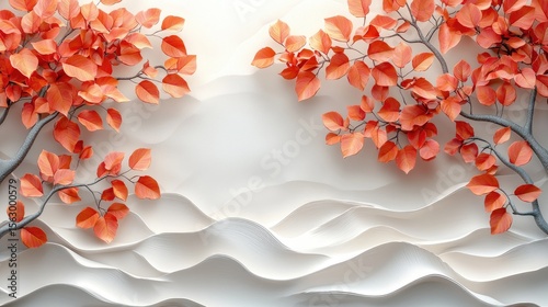 Ornate, autumnal leaves and papery ridges.