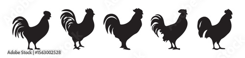 Traditional Poultry Icons – Rooster and Hen Graphics