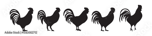 Traditional Poultry Icons – Rooster and Hen Graphics
