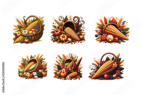 Autumn Harvest Cornucopia Arrangements