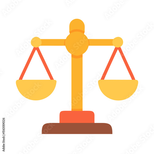 Simple flat vector graphic of scales of justice symbol