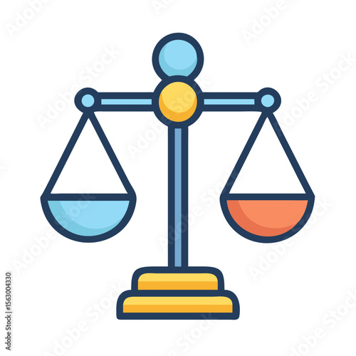 Stylized Justice Scales on Black Background Representing Law and Balance