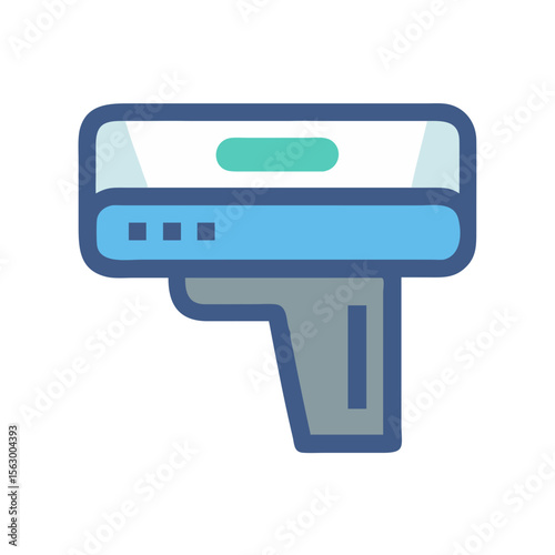 Modern contactless scanner icon on black background illustration