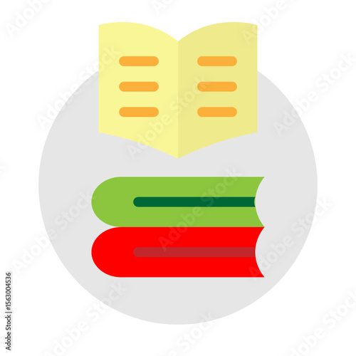 Knowledge Archive Vector Flat Icon Design