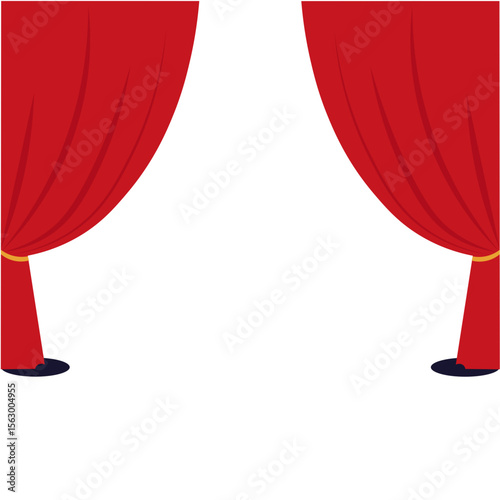 a simple design of red stage curtains