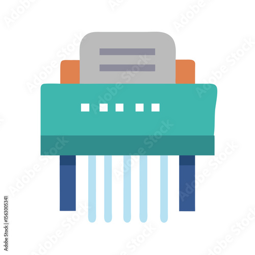 Flat vector icon of a paper shredder machine