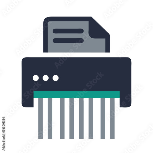 Simple icon of paper shredder for data security
