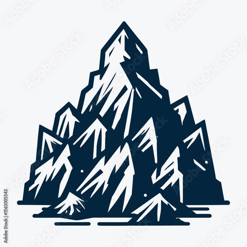 Jagged mountain peaks snow winter