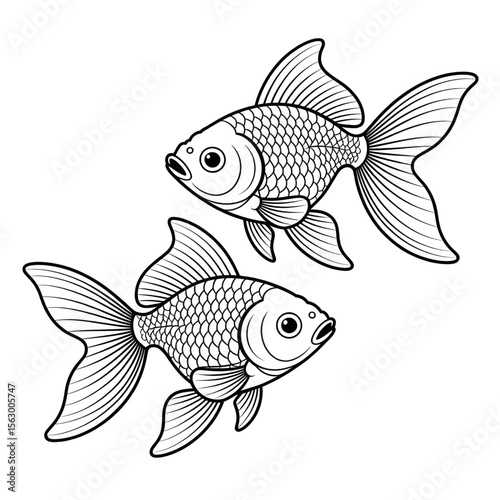 vector illustration of  fishes
