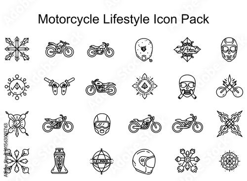 Motorcycle Lifestyle Icon Pack