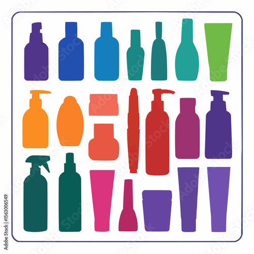 set of different bottles