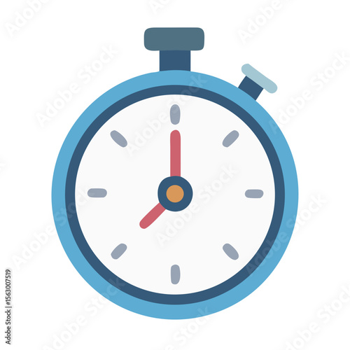 Flat vector stopwatch icon for time management concepts
