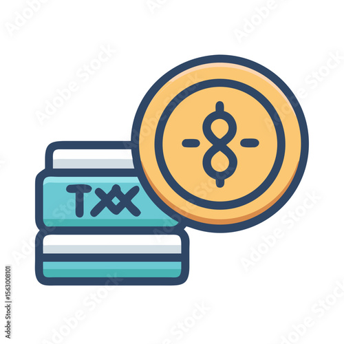 Stylized illustration of tax returns and money symbolizing savings