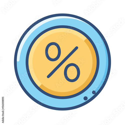 Percentage Symbol in Circle Icon Design for Sales Promotions