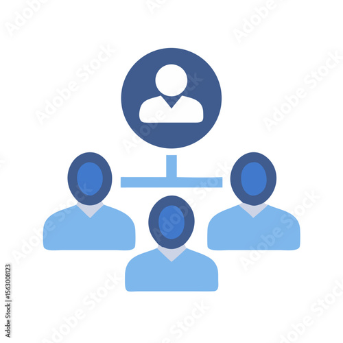 Team Leader connecting with team member flat icon design