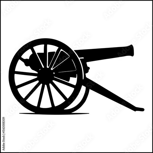 Civil War Cannon Silhouette Vector