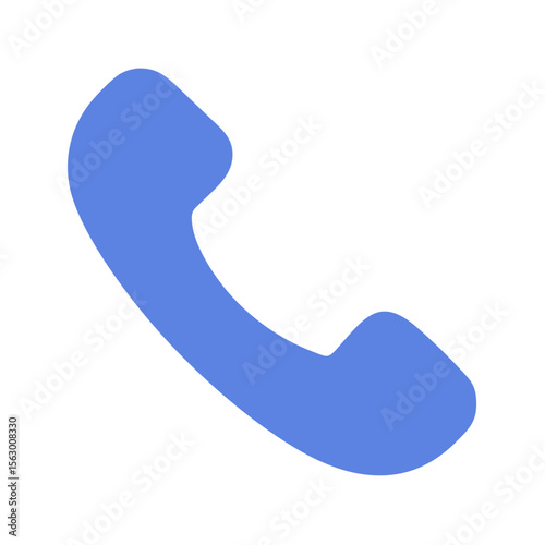 Blue handset icon on black background symbol communication