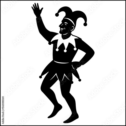 Cologne Carnival Jester Silhouette Vector