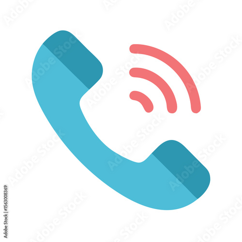 Ringing phone handset icon against simple black background.