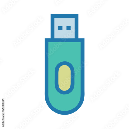 Digital storage device illustration on black background simple design