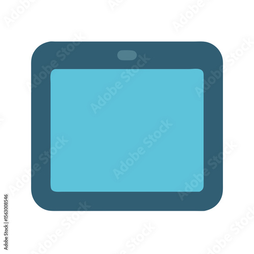 Flat vector illustration of tablet device on black background