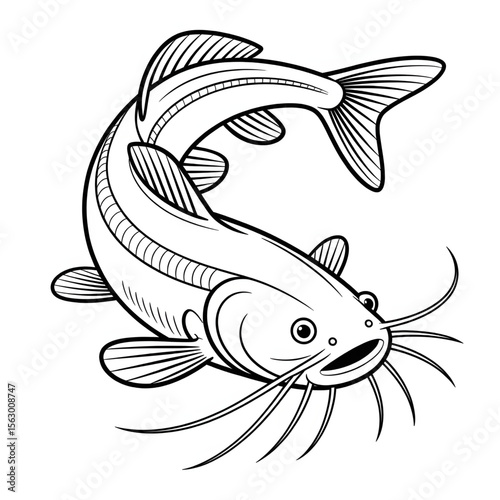 vector illustration of  fish in aquarium 