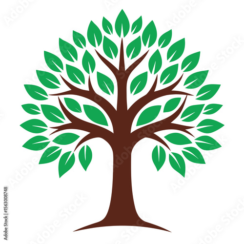 A tree formed by negative space, a clever and modern icon for creative thinking, nature, and design.