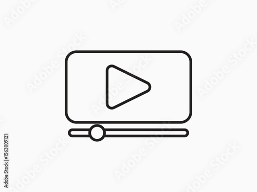 minimalist Video Player Icon Vector