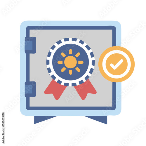 Safe box with secured access icon concept for data