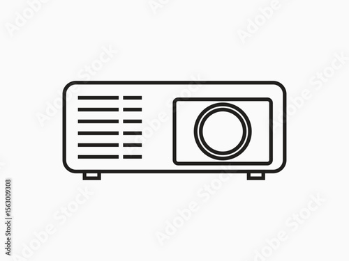 Simple line art vector of a multimedia projector