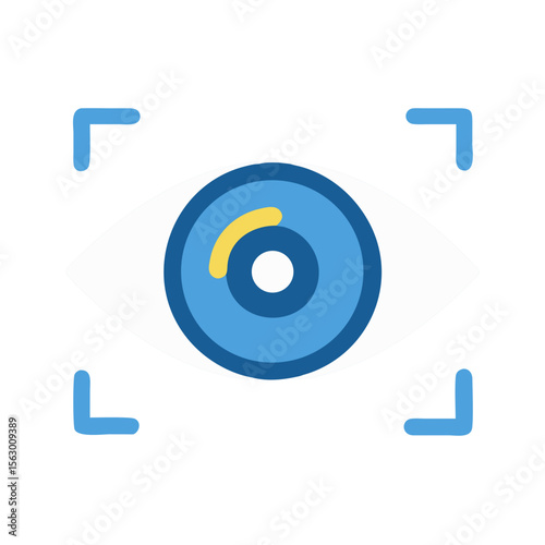 Eye scan biometric security technology concept vector illustration
