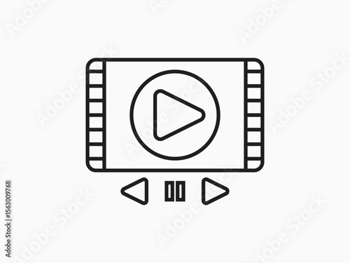 Video Player Controls Icon Vector