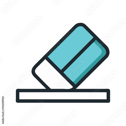Simple eraser icon vector illustration with black background