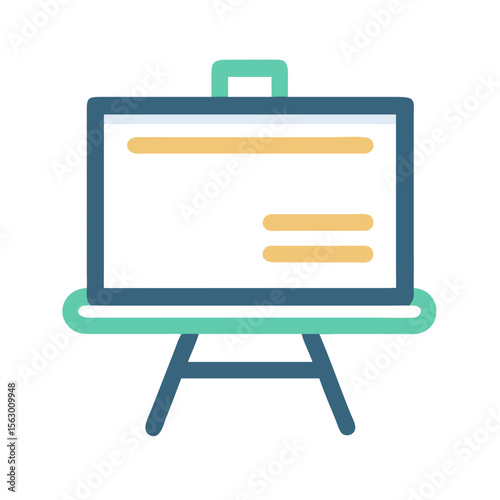 Flat vector icon illustration of a presentation board stand