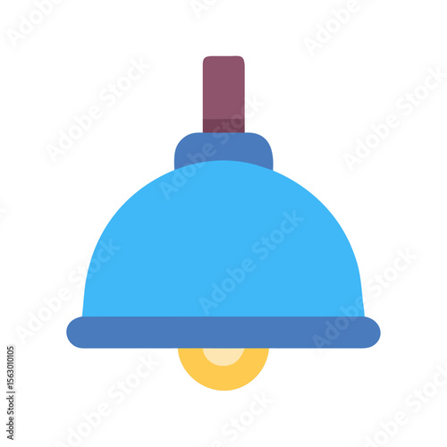 Modern flat design hanging lamp illustration on black background