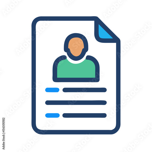 Curriculum vitae illustration showcasing skills and experience on paper