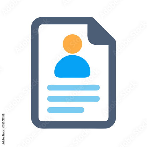 Resume icon depicting professional profile in digital file format